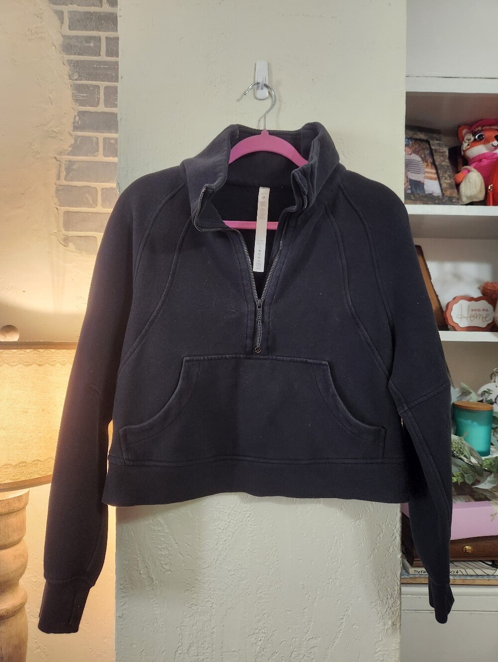 Lululemon Sweatshirt Black Half-Zip Pullover Size XS P2P 21
